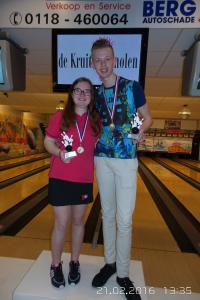 07 VK senioren 2016 Verenigingskampioenen  Lindsey Paling en Bart van Beers                                         